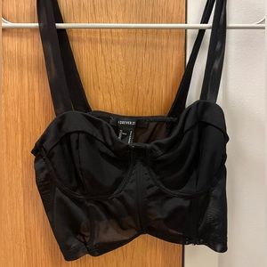 Forever 21 Mesh Black Crop Top